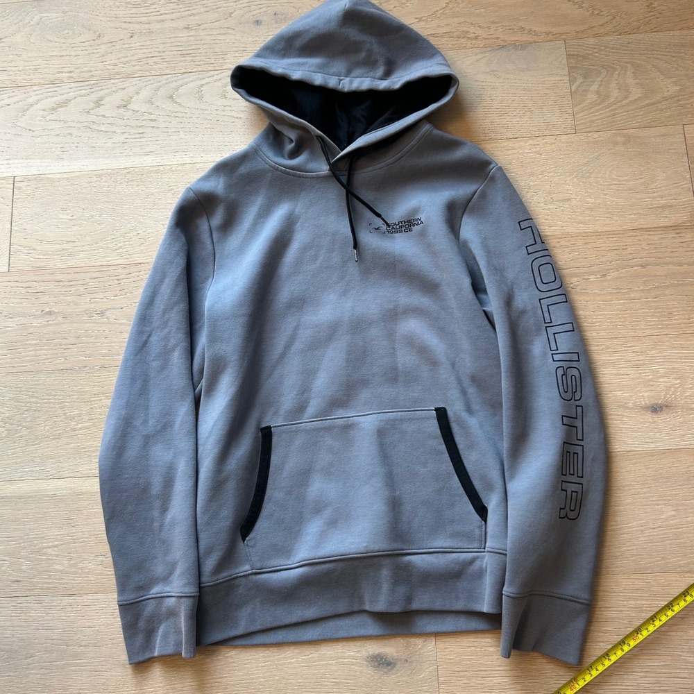 Hollister Mens Gray Southern California 1999 CE Logo Graphic Pullover Hoodie L